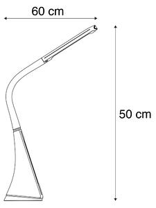 Stolna svjetiljka smeđa s LED, podesiva, zatamnjiva u 3 koraka - Axel