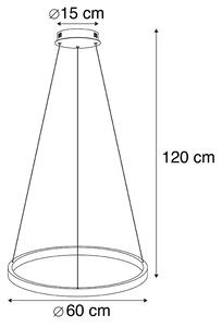 Moderna prsten viseća svjetiljka zlatna 60 cm, uključujući LED - Anella