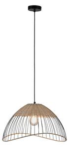 Držačna viseća svjetiljka crna 48 cm s ratanom - Treccia Pua