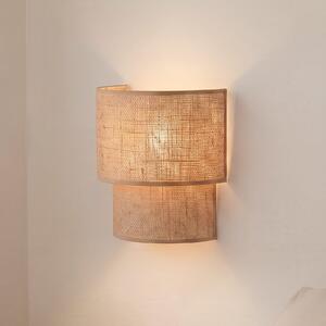 Duolla Boho zidna lampa, jut/jut, visina 22 cm, tkanina, E27, Smeđa / hrđa, Područje hodnika, Tkanina / tekstil