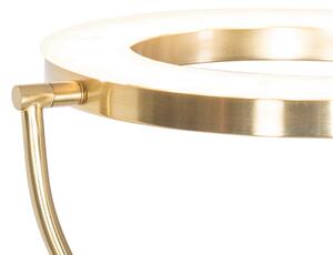 Moderna podna svjetiljka zlatna s rukom za čitanje uključujući LED i dimmer - Divo