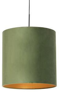 Viseća svjetiljka s velurastom nijansom zelena sa zlatnom - Combi