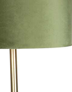 Botanička podna svjetiljka mesing sa zelenom hladom 40 cm - Simplo