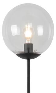 Art Deco podna svjetiljka crna s prozirnim staklom - Pallon Mezzi