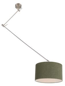 Viseća svjetiljka čelik s zelenom podesivom hladom 35 cm - Blitz I