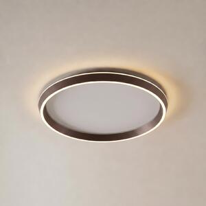 Lucande Rylan LED stropna svjetiljka, smeđa, Ø 62 cm, prigušiva, CCT, prigušiva, Smeđa / hrđa, Dnevni boravak/blagovaonica, Metal