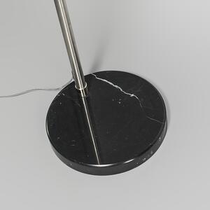 Moderna lučna svjetiljka čelik s mramornom bazom - XXL