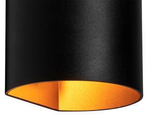 Moderna zidna svjetiljka crna s mesingom - Sabbio