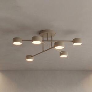 EMIBIG LIGHTING Stropna svjetiljka HALO, bež, Ø 60 cm, 6 svjetiljki, metal, GX53, prigušiva, Bež, Dnevni boravak/blagovaonica, Metal, Strop polukružni s prostorom