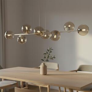 EMIBIG LIGHTING Rossi viseća svjetiljka, bež, duljina 130 cm, 8 svjetiljki, staklo/metal, prigušiva, Bež, Dnevni boravak/blagovaonica, Staklo, Metak