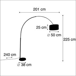 Lučna svjetiljka čelična tkanina sjena crna 50 cm - XXL