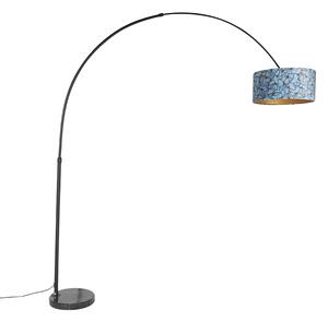 Lučna svjetiljka crna baršunasta sjena dizajn leptira sa zlatom 50 cm - XXL