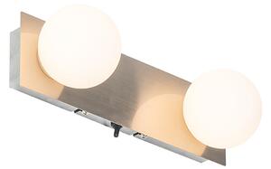 Moderna zidna svjetiljka čelična 28 cm IP44 2 svjetla - Cederic