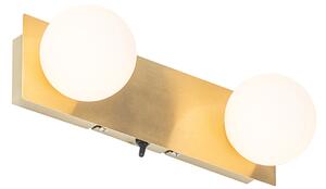 Moderna zidna svjetiljka zlatna 28 cm IP44 2-svjetla - Cederic