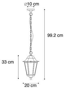 Klasična vanjska viseća svjetiljka crna IP44 - Havana