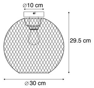 Moderna stropna svjetiljka crna 30 cm - Mesh Ball