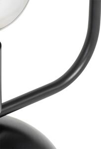 Moderna stolna lampa crna sa staklom pravokutnog oblika - Roslini