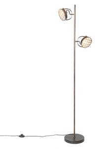 Vintage podna svjetiljka hrđa smeđa 2-svjetlo - Tamina