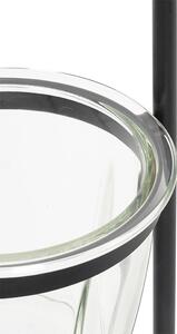 Moderna podna svjetiljka crna sa staklom 25 cm - Roslini