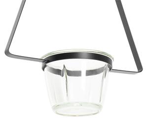 Moderna stropna svjetiljka crna sa staklenim trokutom - Roslini