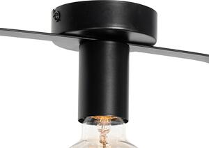 Moderna stropna svjetiljka crna sa staklom pravokutnog oblika - Roslini