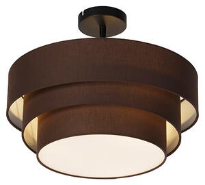 Moderna stropna svjetiljka smeđa 45 cm 3-svjetlo - Drum Trio