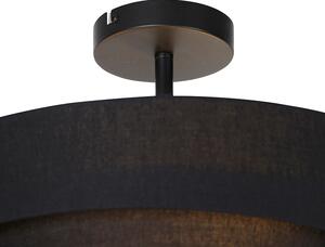 Moderna stropna svjetiljka crna 45 cm 3-svjetlo - Drum Trio