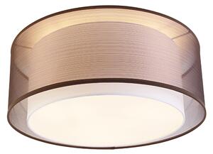 Moderna stropna svjetiljka smeđa s bijelim 50 cm 3-svjetlo - Drum Duo