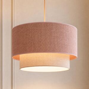 Duolla Boho viseća lampa, bež/ružičasta, Ø 45 cm, tkanina, E27, Bež, spavaća soba, Tkanina / tekstil