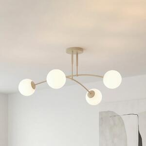 EMIBIG LIGHTING Pregos stropna svjetiljka, bež, Ø 60 cm, 4-svjetiljkasta, metal/staklo, prigušiva, Bež, Dnevni boravak/blagovaonica, Staklo, Metak
