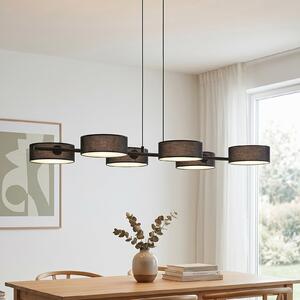 EMIBIG LIGHTING DRUMZ viseća lampa, crna, duljina 100 cm, 6 svjetiljki, tkanina, E14, prigušiva, Crno, Dnevni boravak/blagovaonica, Tkanina / tekstil