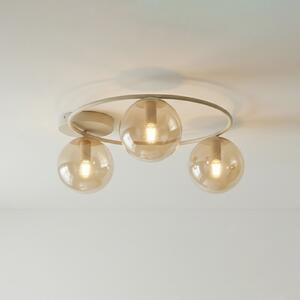 EMIBIG LIGHTING Stropna svjetiljka Sopra, bež, Ø 47 cm, 3-svjetiljkasta, staklo/metala, E14, prigušiva, Bež, Dnevni boravak/blagovaonica, Staklo, Metak
