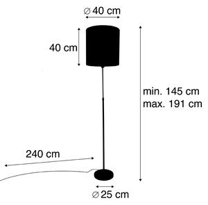 Podna svjetiljka crna sjena paun dizajn crvena 40 cm - Parte