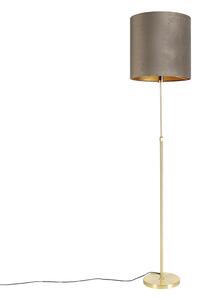 Podna svjetiljka zlatna / mesinga s tampastom baršunastom sjenom 40/40 cm - Parte
