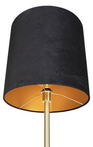 Klasična podna svjetiljka mesing s crnom hladom 40 cm - Simplo