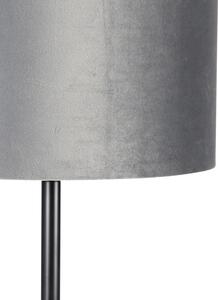 Moderna podna svjetiljka crna nijansa siva 40 cm - Simplo