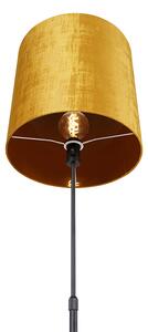 Podna svjetiljka crna sa zlatnom sjenilom 40 cm podesiva - Parte