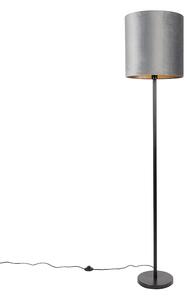 Moderna podna svjetiljka crna nijansa siva 40 cm - Simplo