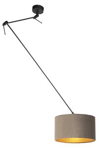 Viseća svjetiljka s velur taupe taunom sa zlatom 35 cm - Blitz I crna
