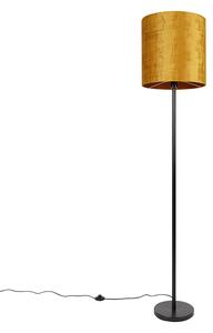Klasična podna svjetiljka crna sjena zlatna 40 cm - Simplo