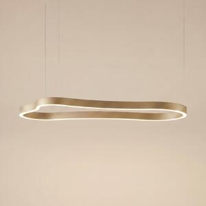 Lucande Vikali LED viseća svjetiljka, zlatna, CCT, prigušiva, 90x45 cm, prigušiva, Zlato / mjed, Dnevni boravak/blagovaonica, Metal