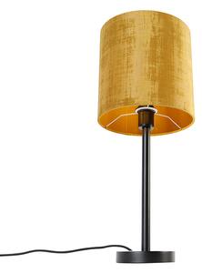 Moderna stolna lampa crna sa sjenilom zlatnim 25 cm - Simplo