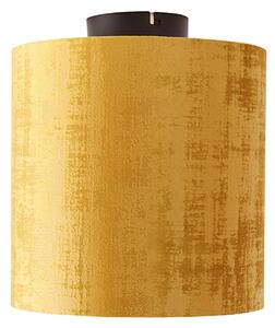 Stropna svjetiljka mat crna baršunasta nijansa zlatna 25 cm - Combi