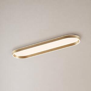 Lucande Rylan LED stropna svjetiljka, 112 cm, mesing, prigušiva, CCT, prigušiva, Zlato / mjed, Dnevni boravak/blagovaonica, Metal