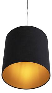 Viseća svjetiljka s velur hladom crna sa zlatom 40 cm - Combi