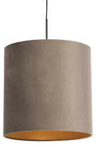 Viseća svjetiljka s velur taupe zlatnom zlatom 40 cm - Combi