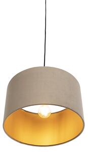 Viseća svjetiljka s velur taupe zlatnom zlatom 35 cm - Combi