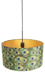 Viseća svjetiljka s paunom od velur hlača sa zlatom 50 cm - Combi