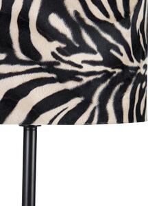Moderna podna lampa crna tkanina sjenilo zebra 40 cm - Simplo