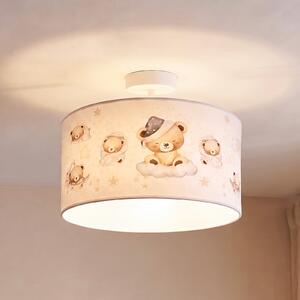 Duolla Dječja stropna lampa Kids Print, višebojna/bež, Ø35 cm, tkanina, Višebojno, rasadnik, Tkanina / tekstil